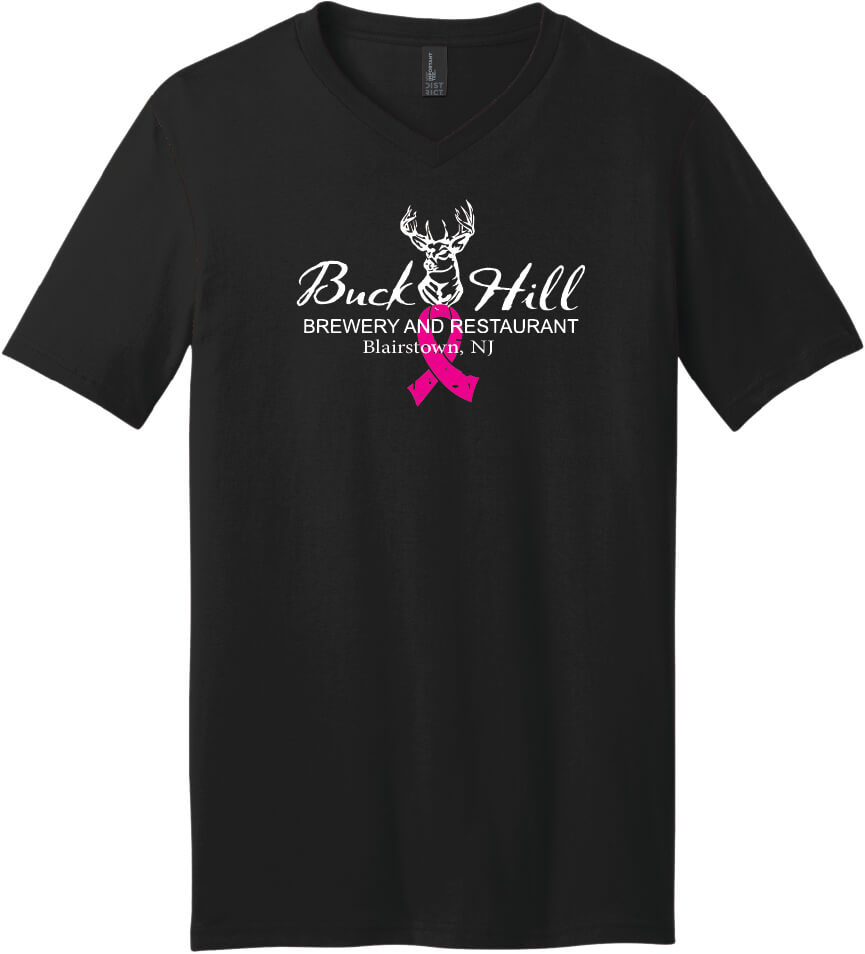Fight Ribbon & Flag vneck shirt front