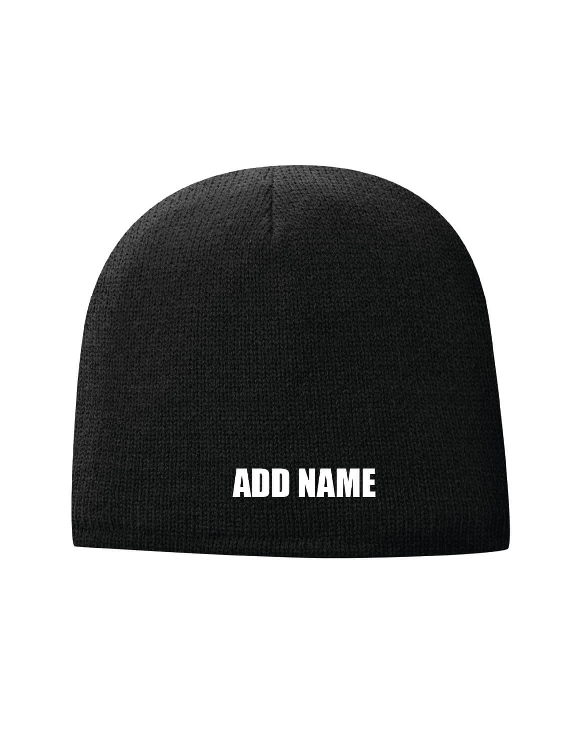 Fleece Lined Beanie personalized back black