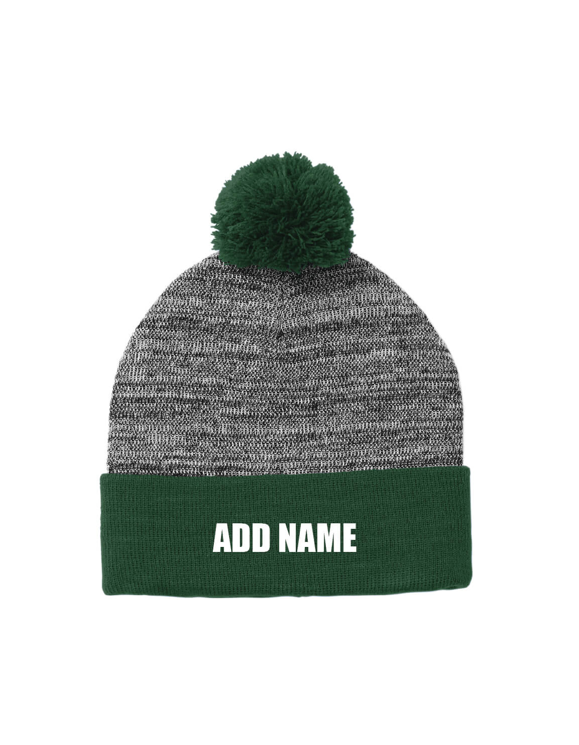 Pom Pom Beanie green/gray back