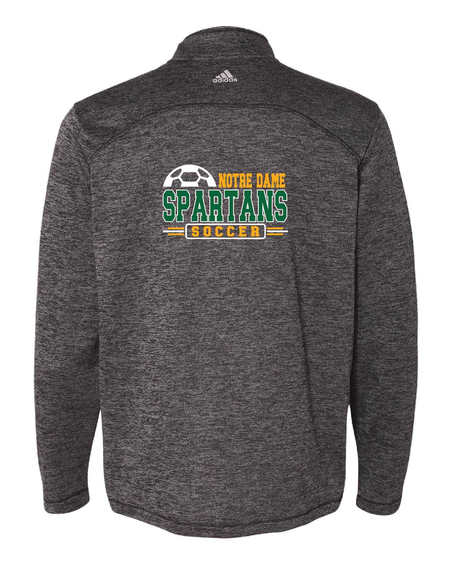 Notre Dame Soccer Adidas Heathered Quarter Zip Pullover (Unisex)