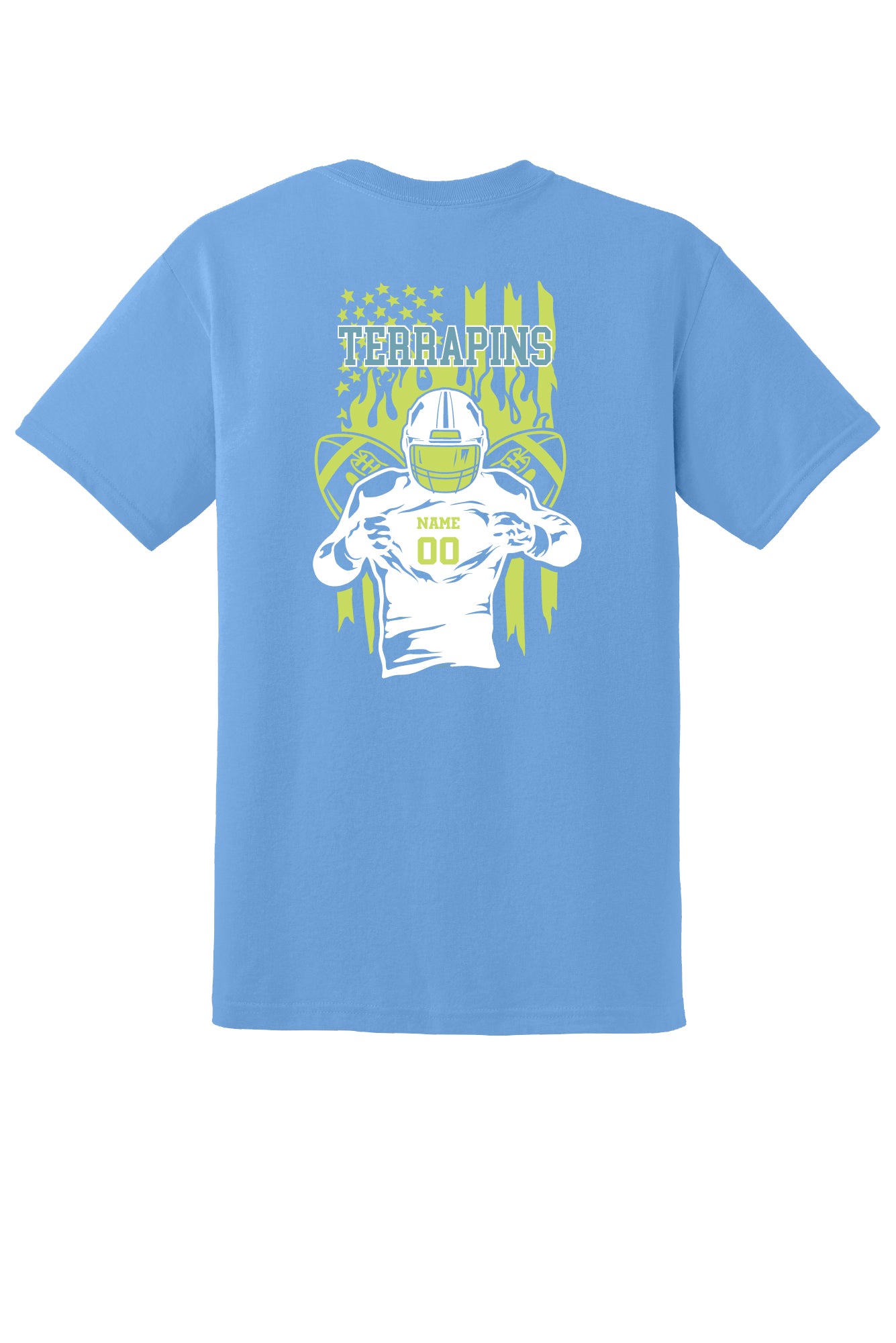 Boys Football Flag Back Short Sleeve T-Shirt (Adult)