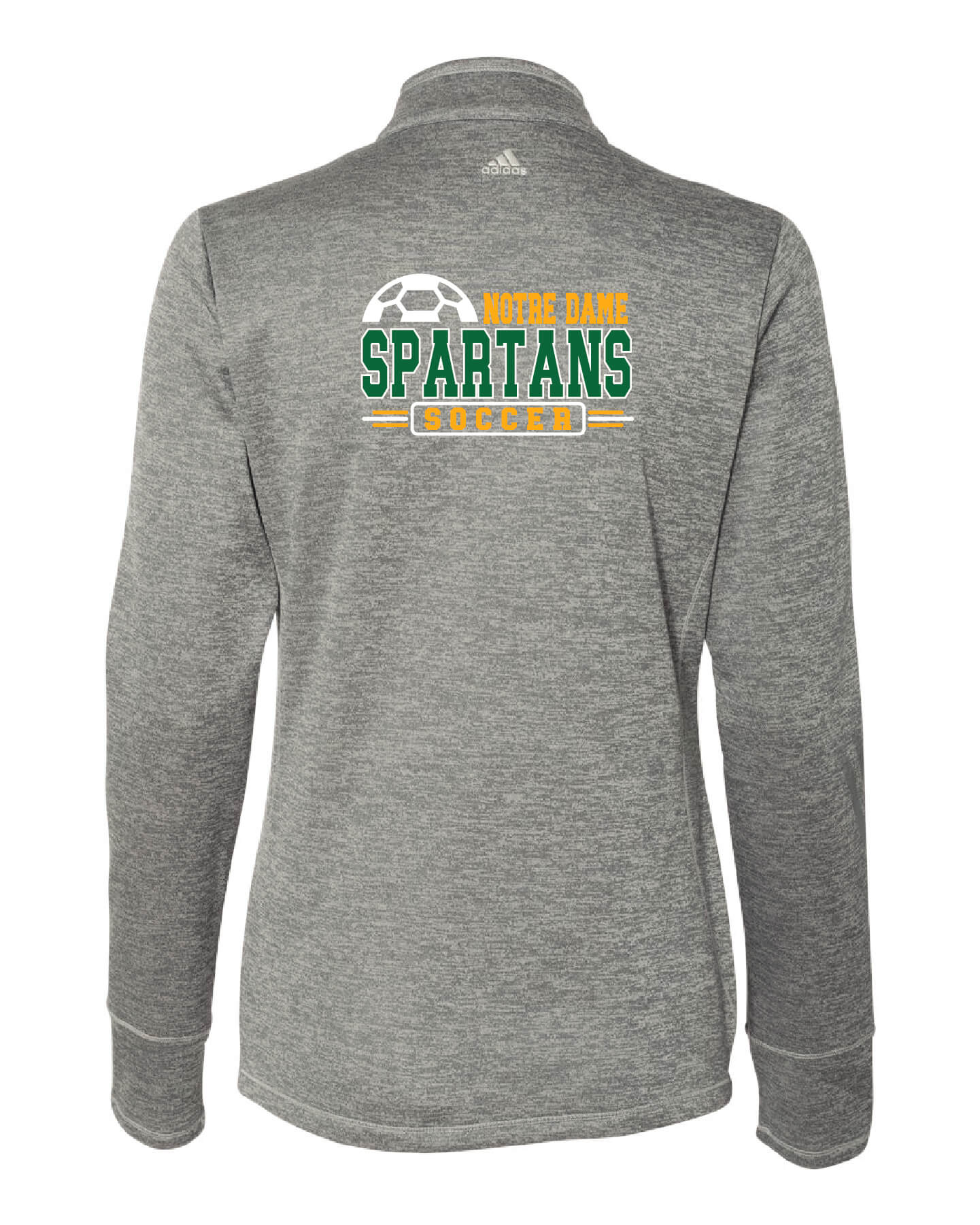 Notre Dame Soccer Adidas Heathered Quarter Zip Pullover (Womens)