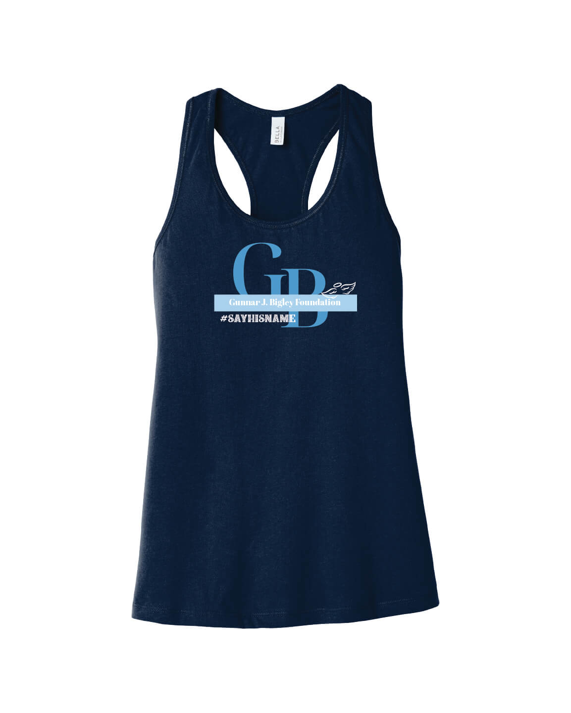 Racerback Tank - Word Art I navy front