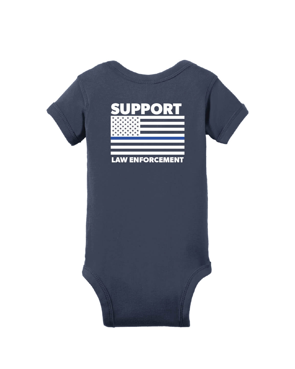 Short Sleeve Onesie - Word Art I back navy
