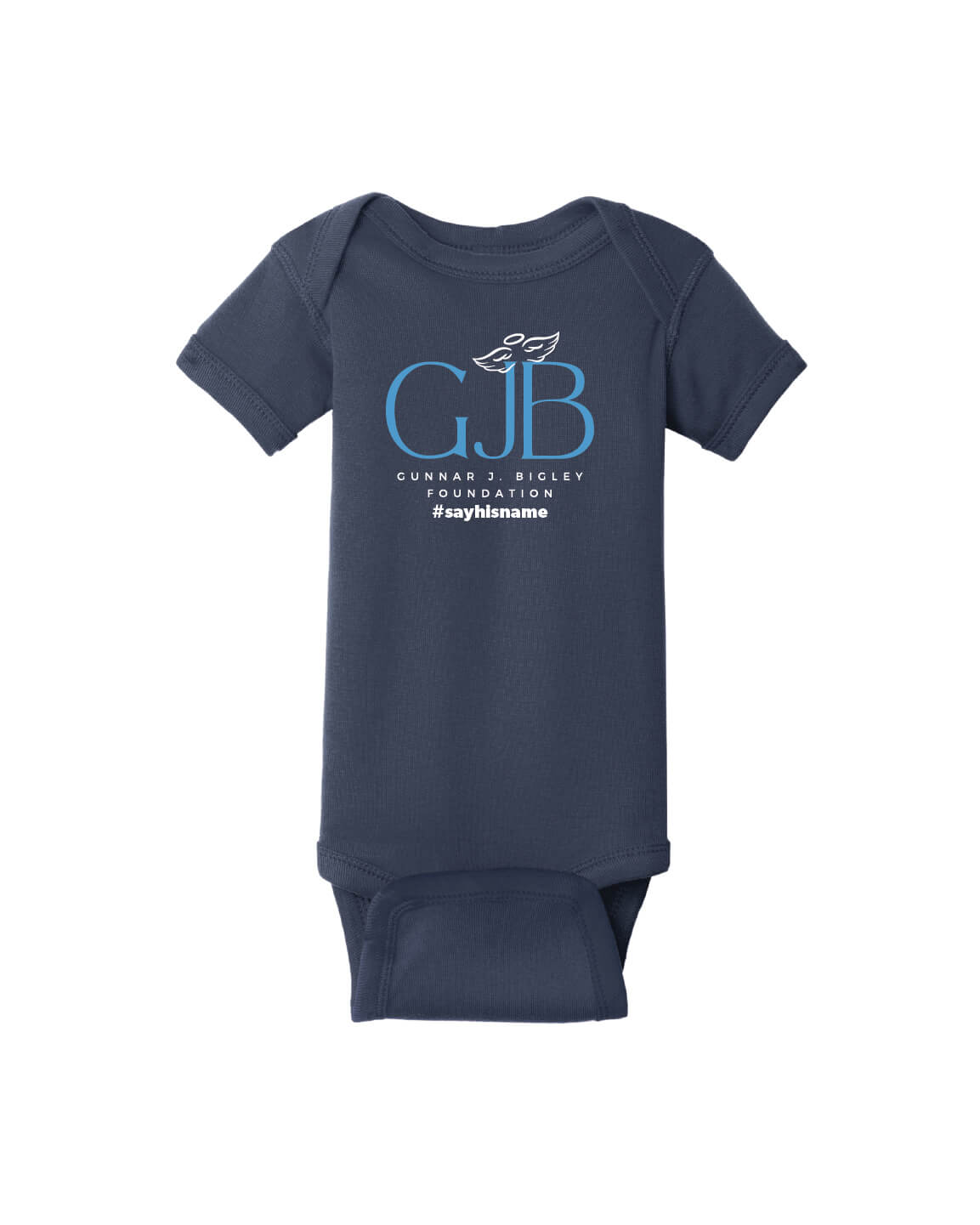 Short Sleeve Onesie - Word Art II front navy