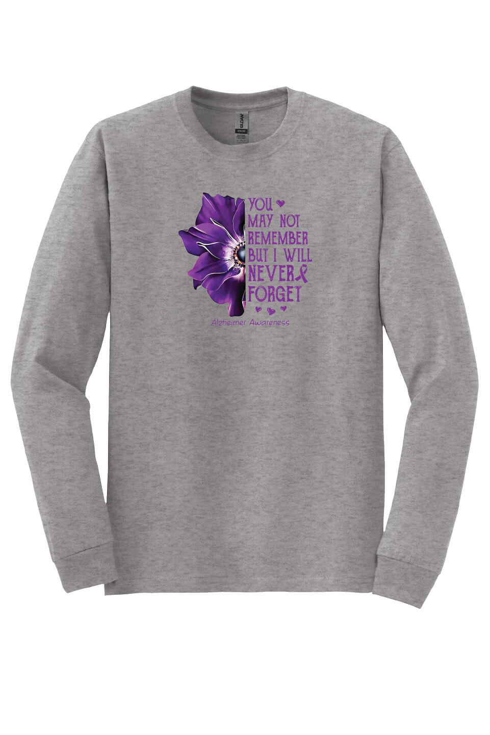 I Will Never Forget Long Sleeve T-Shirt gray