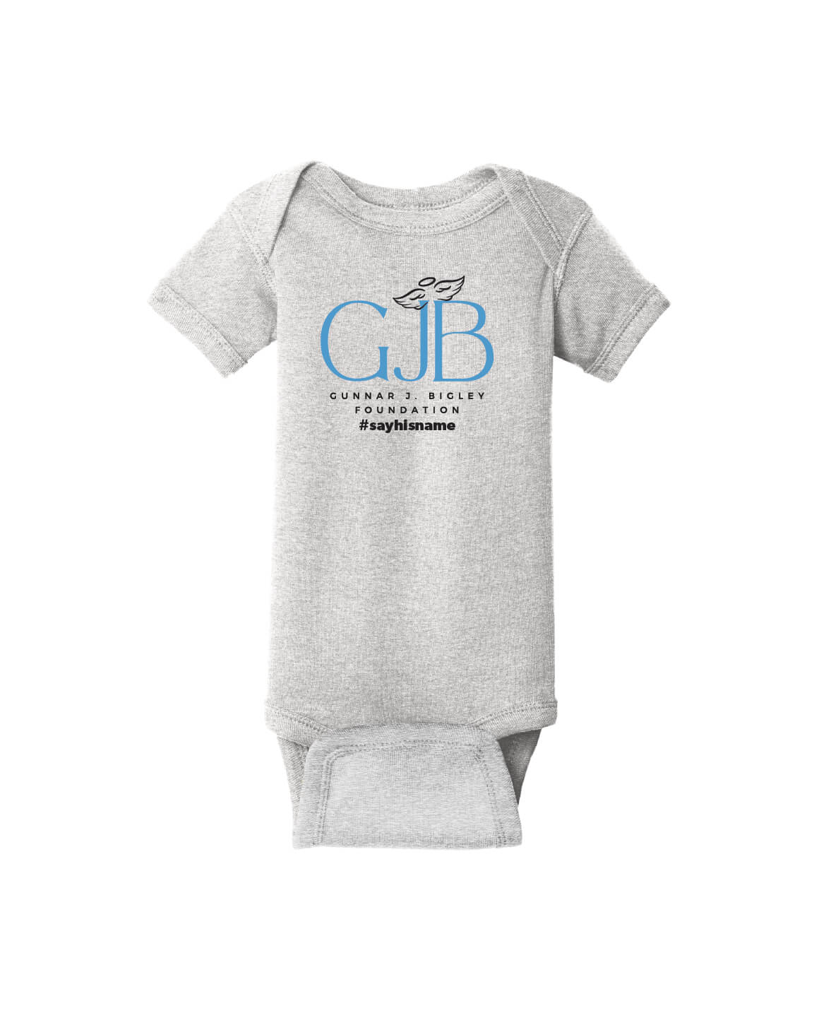 Short Sleeve Onesie - Word Art II front gray