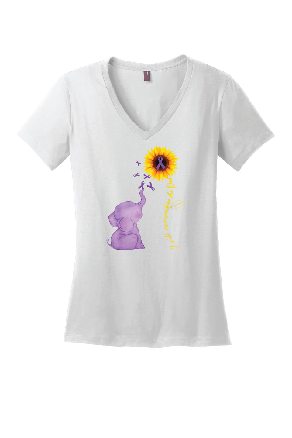 I Will Remember For You Ladies V-Neck Short Sleeve T-Shirt white
