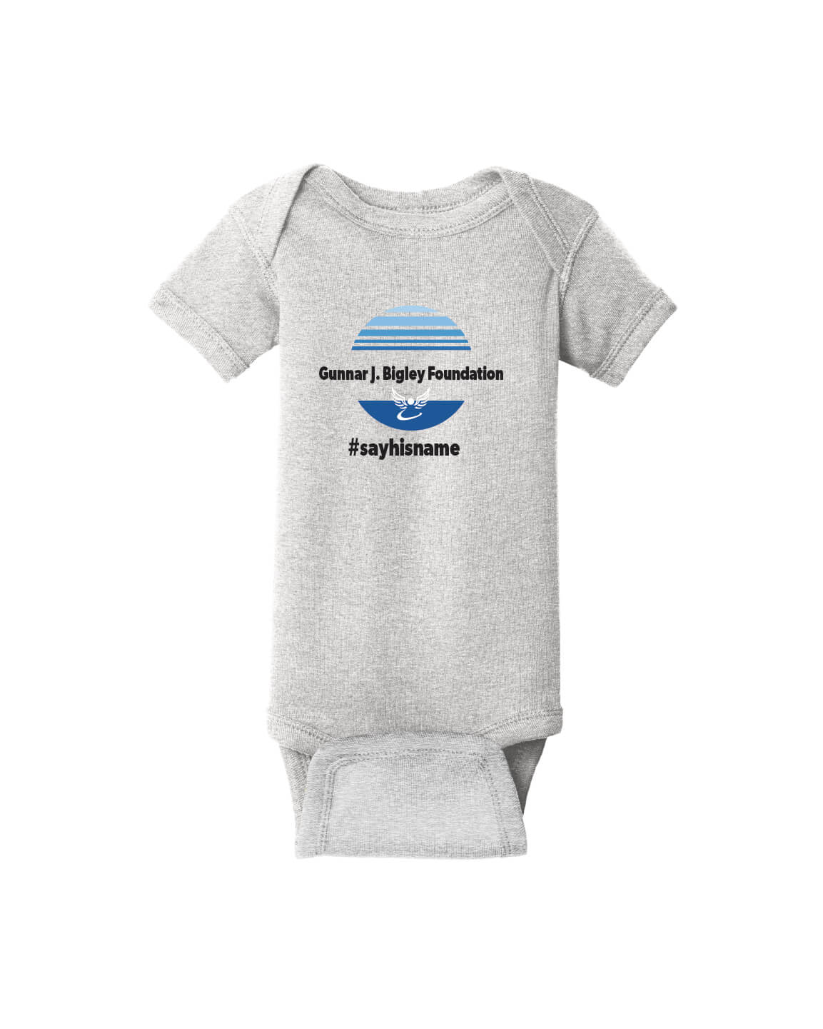 Short Sleeve Onesie - Circle Logo front gray
