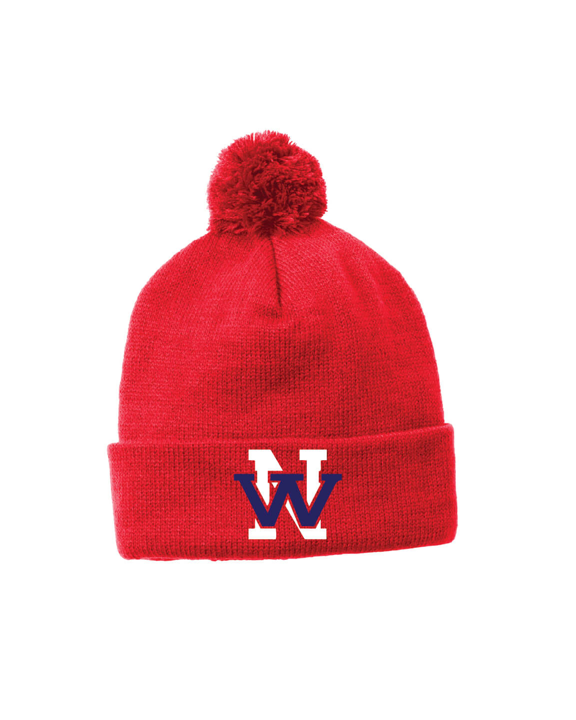 NW Pom Pom Beanie red