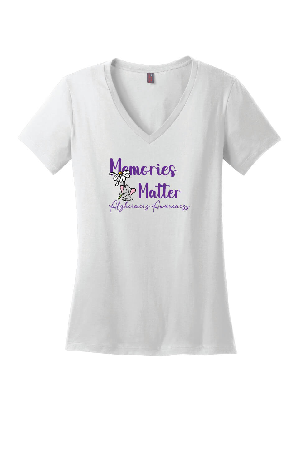 Memories Matter - Alzheimers Awareness Ladies V-Neck Short Sleeve T-Shirt