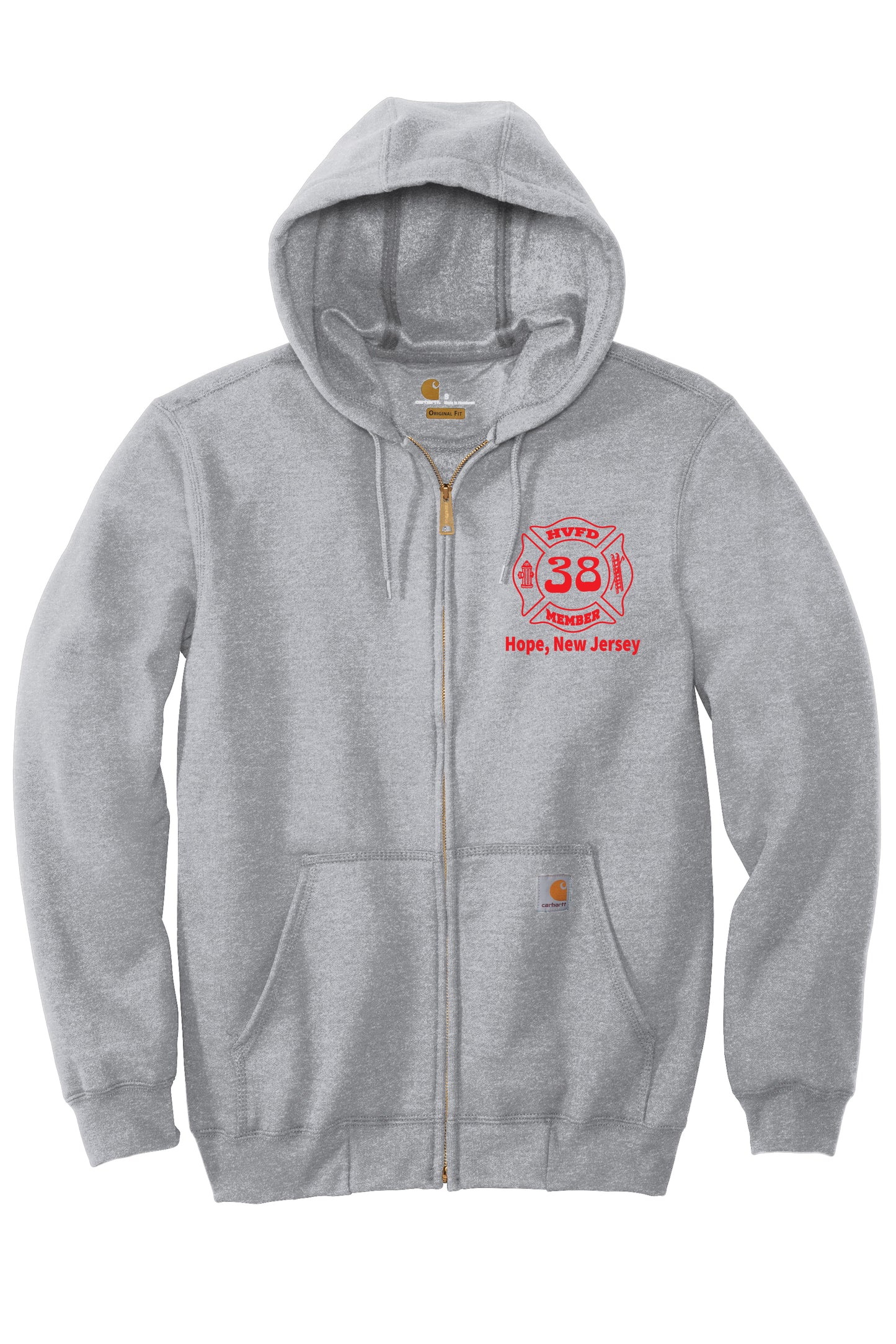HVFD 38 Retro Carhartt Mid-weight Hooded Full Zip Sweatshirt