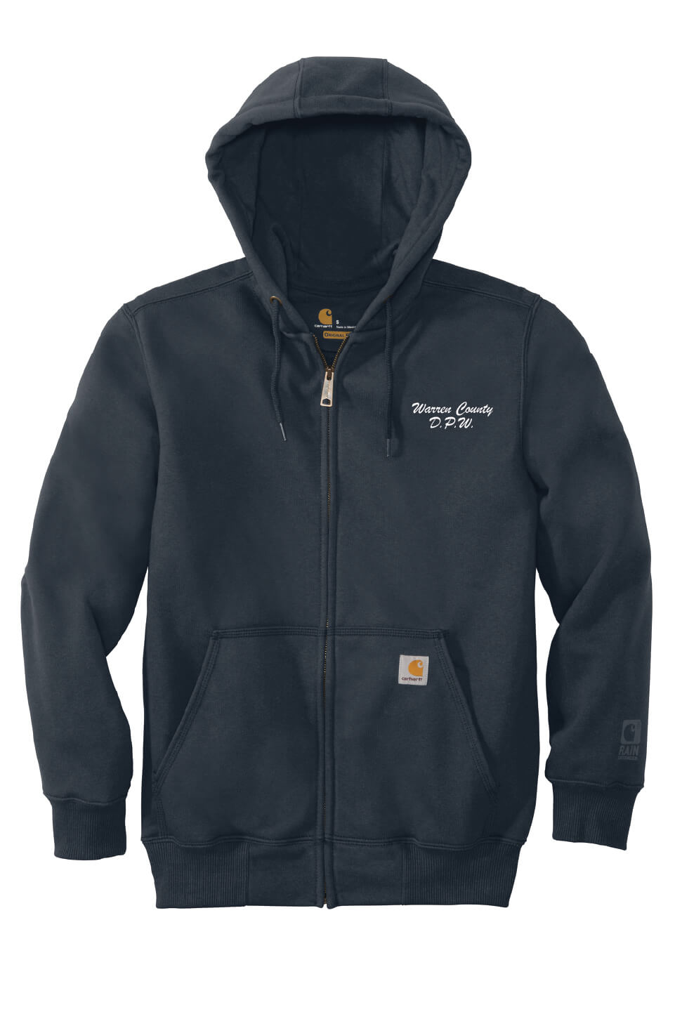 Carhartt Rain Defender Paxton Heavyweight Hooded Zip-Front Sweatshirt navy