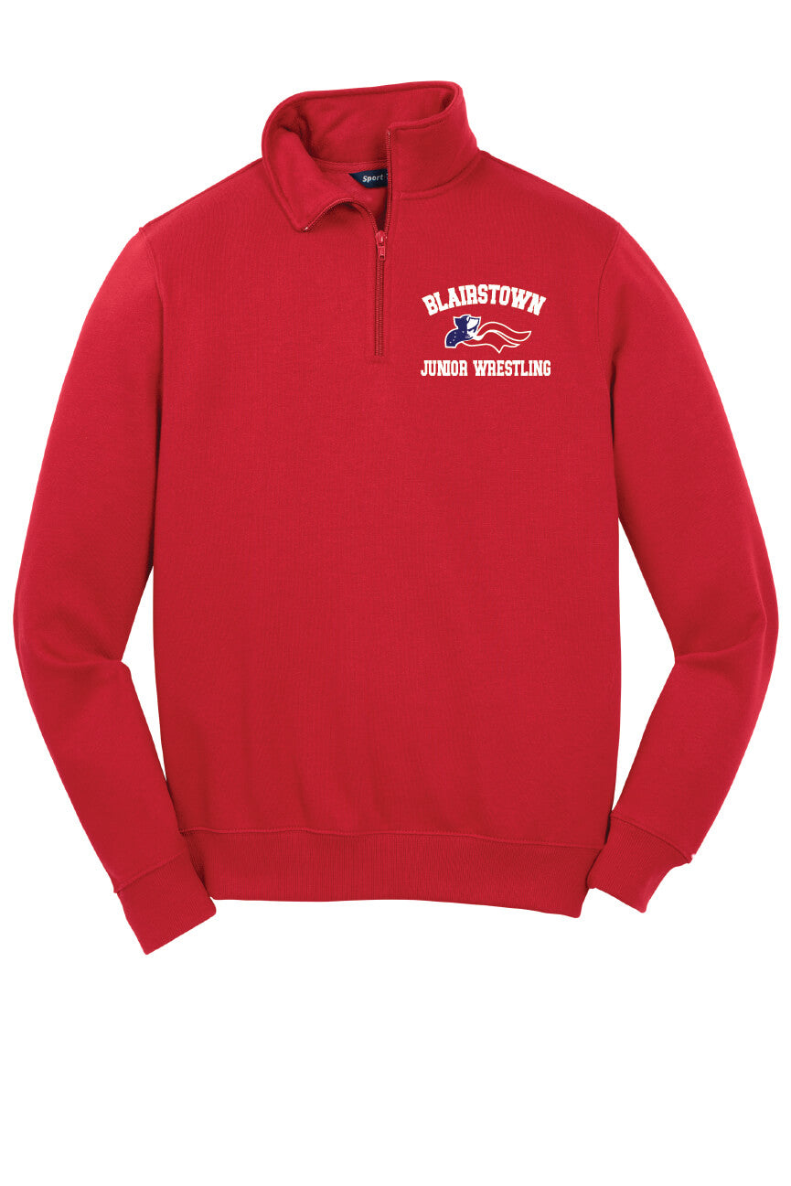 Sport Tek 1/4 Zip Sweatshirt (Unisex) red