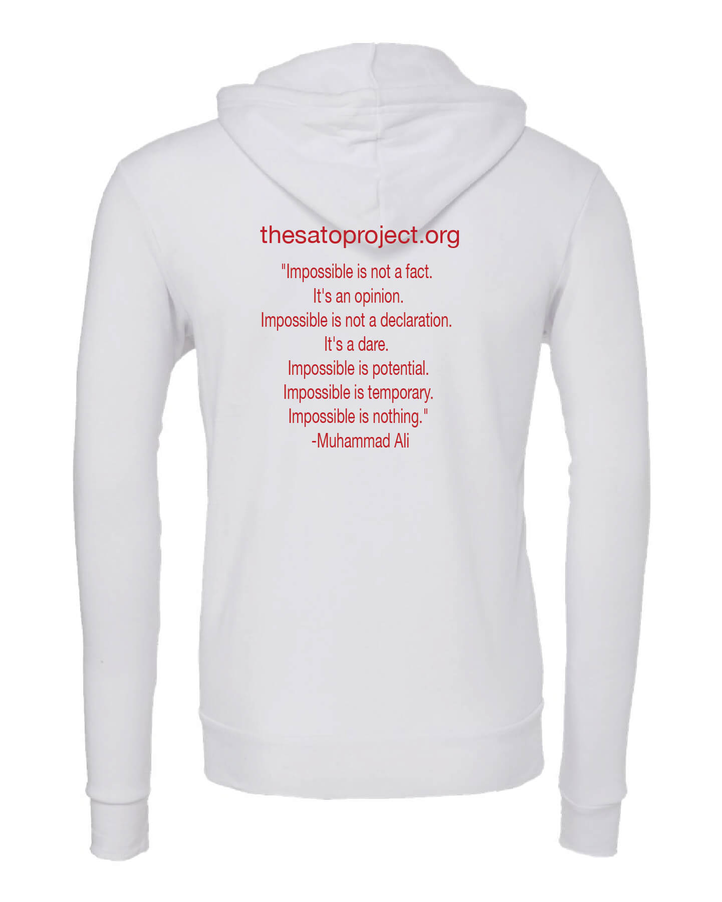 Bella Canvas Full Zip Hoodie white back