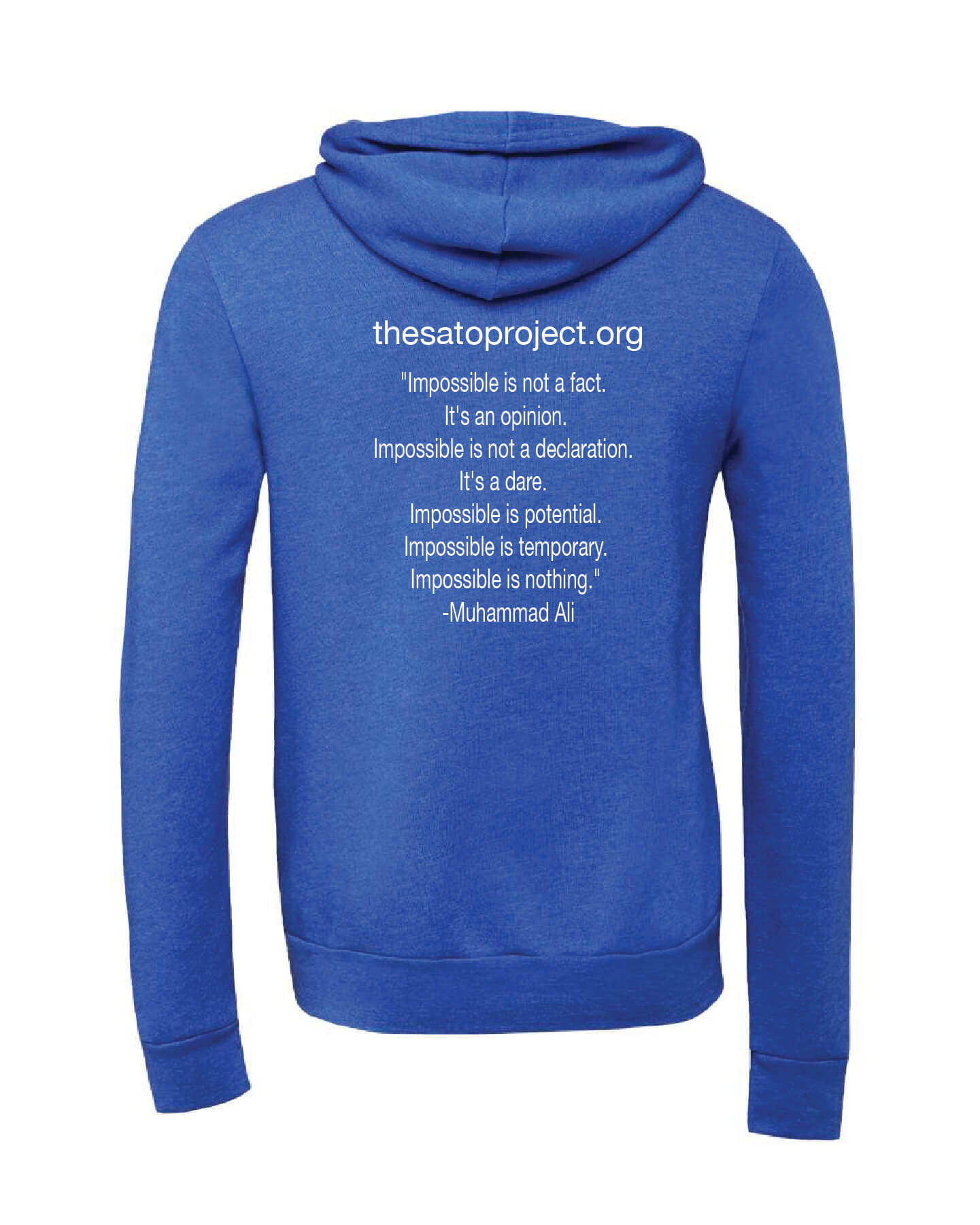 Bella Canvas Full Zip Hoodie blue back