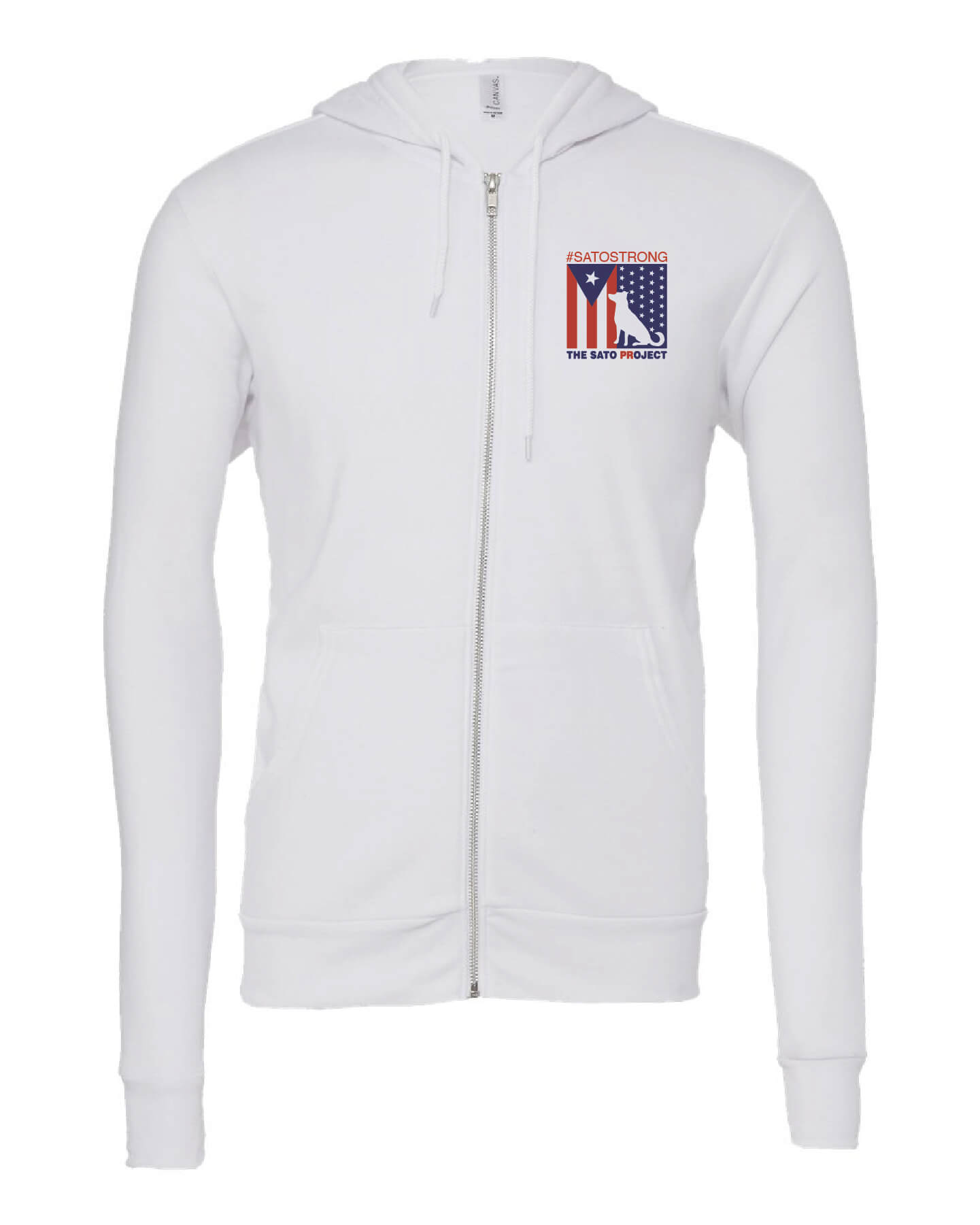Bella Canvas Full Zip Hoodie white front