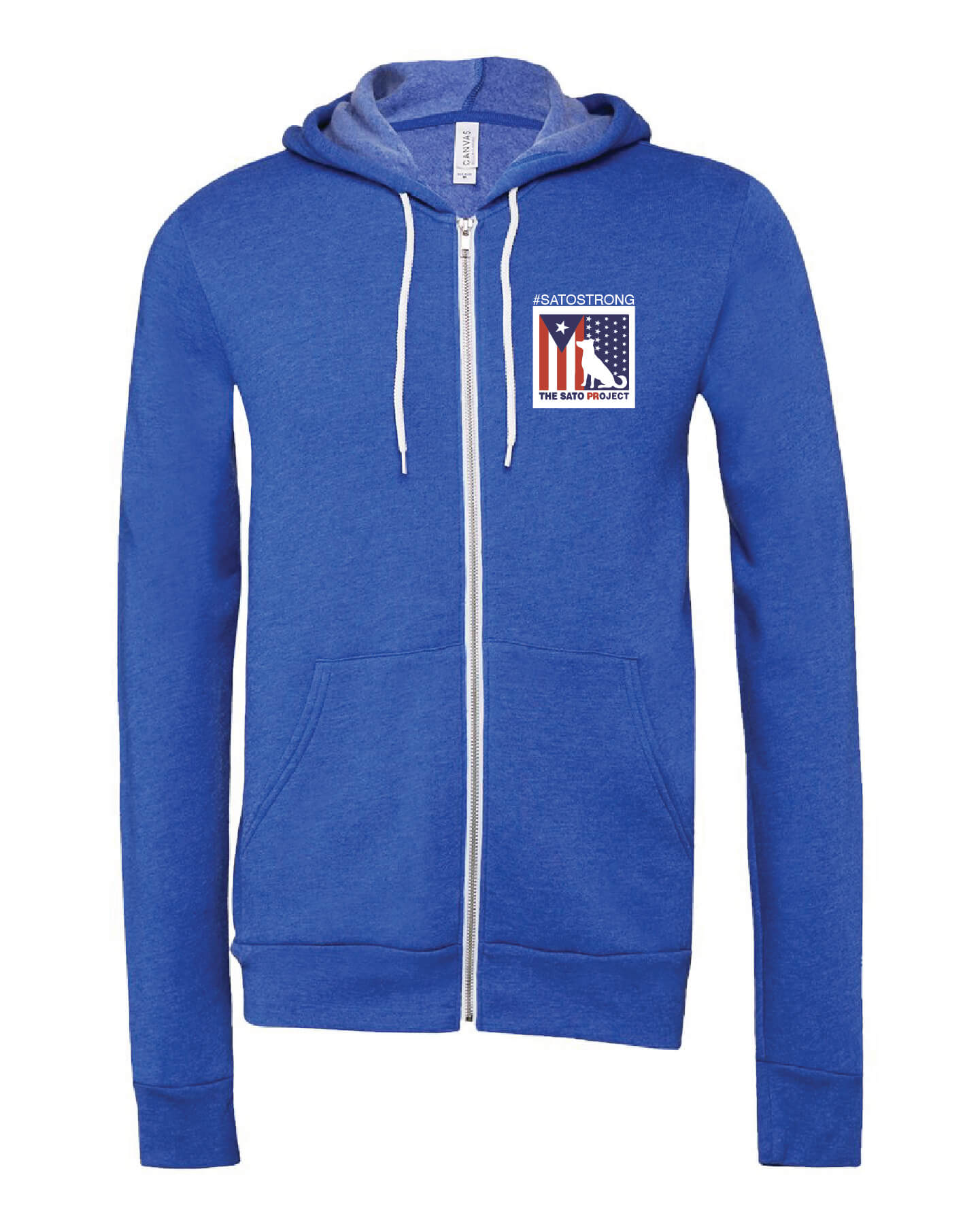 Bella Canvas Full Zip Hoodie blue front