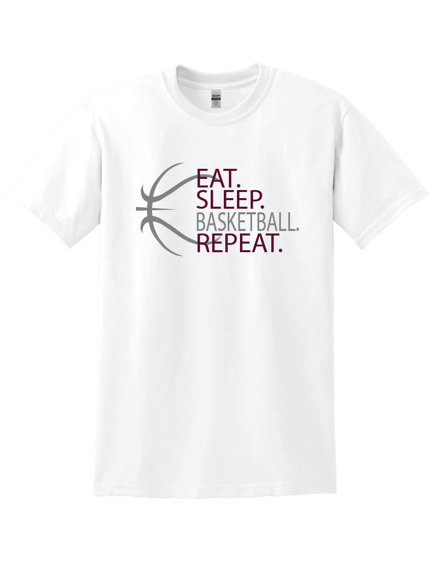 Eat Sleep Basketball Repeat Short Sleeve T-Shirt (Youth)