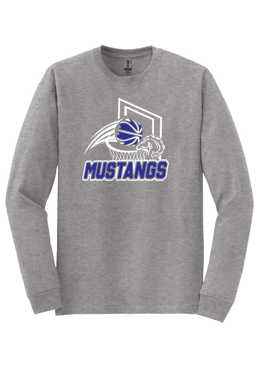 Mustangs Long Sleeve T-Shirt (Youth) gray
