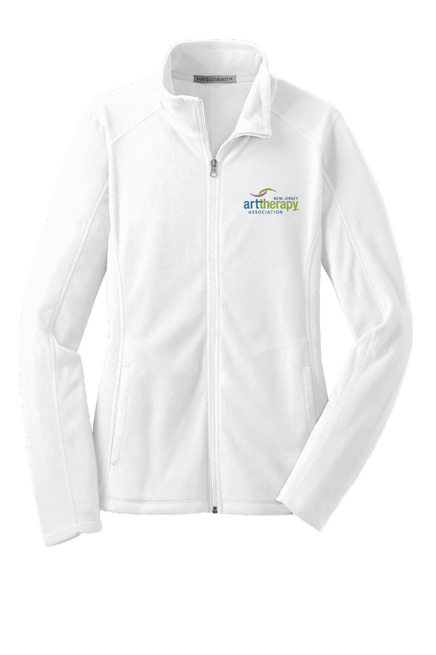 Ladies Full Zip Fleece white