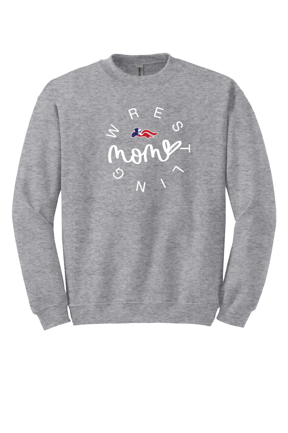 Wrestling Mom Crewneck Sweatshirt gray