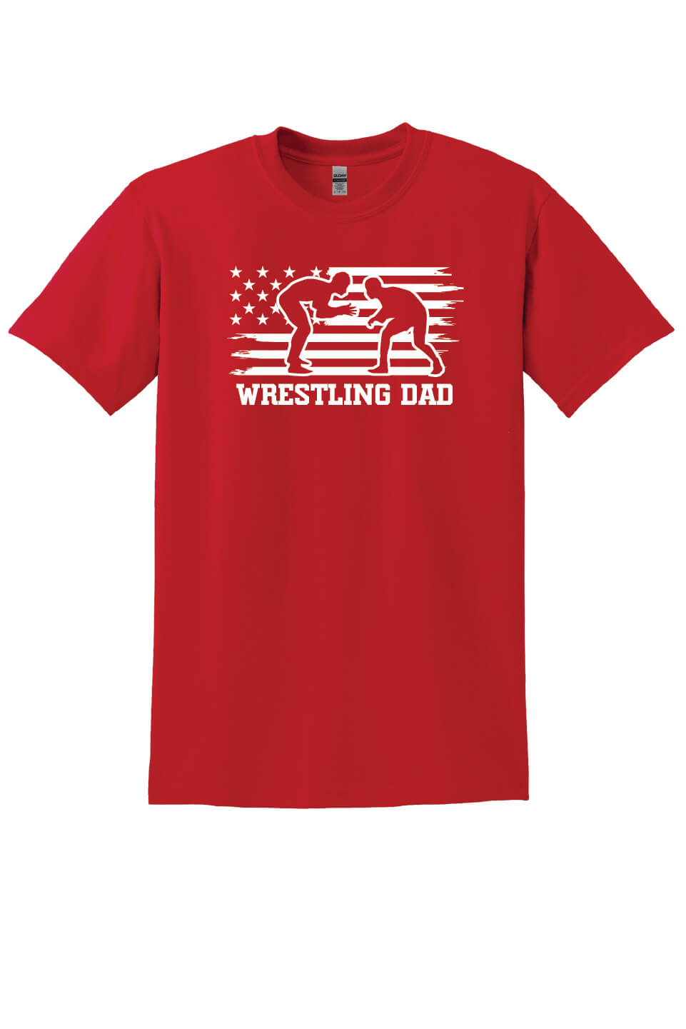 Wrestling Dad Short Sleeve T-Shirt red