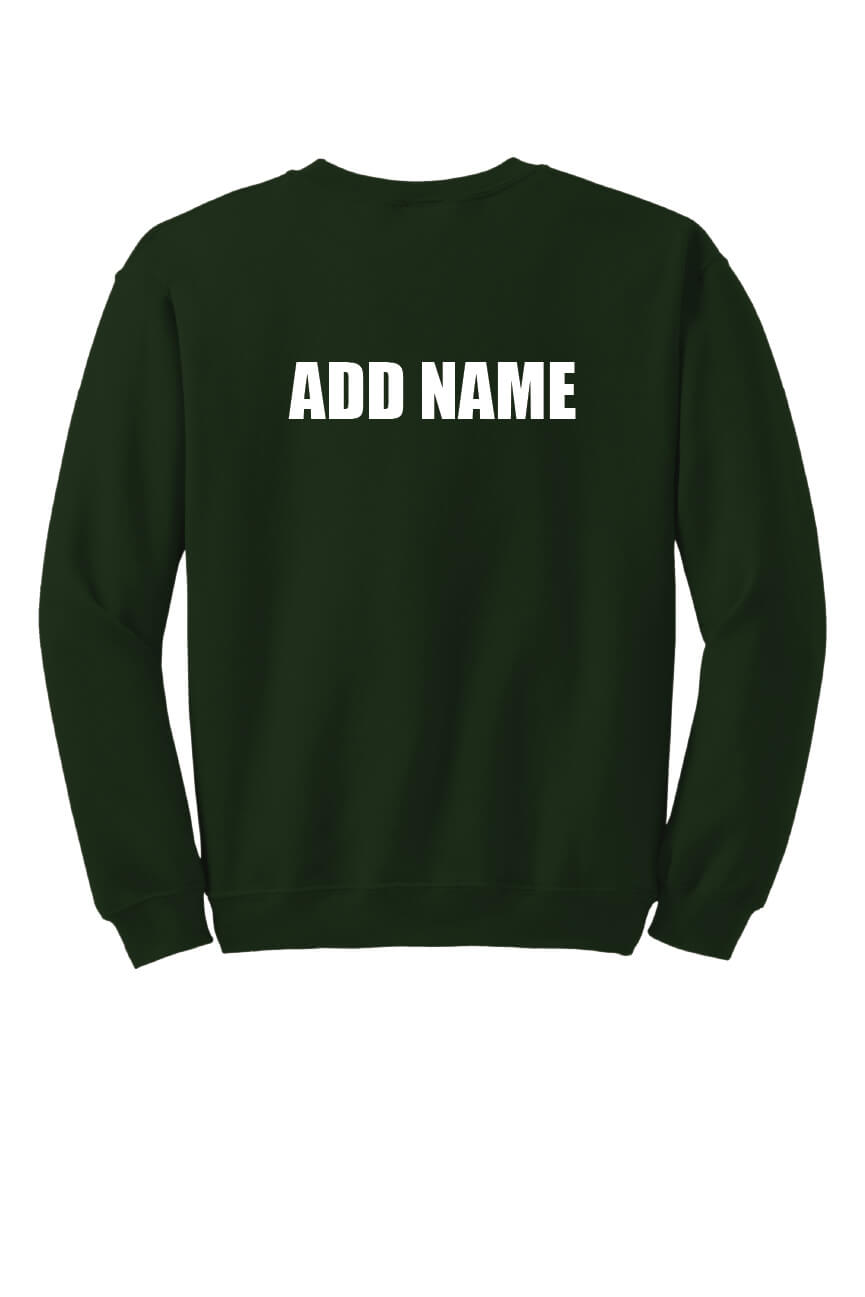 Notre Dame Softball Crewneck Sweatshirt green back