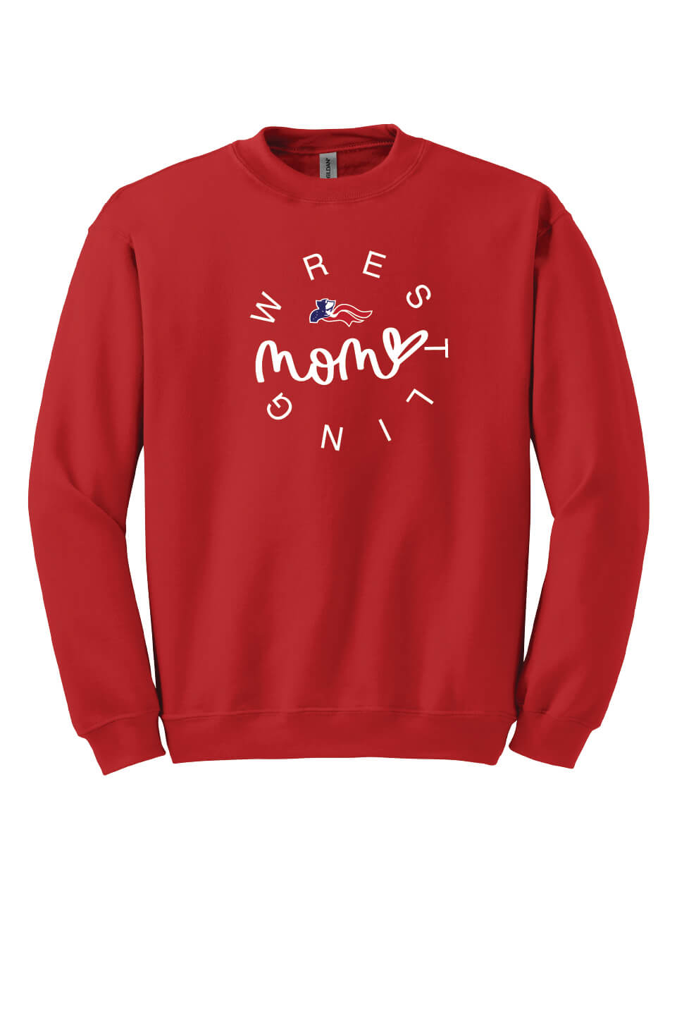 Wrestling Mom Crewneck Sweatshirt red