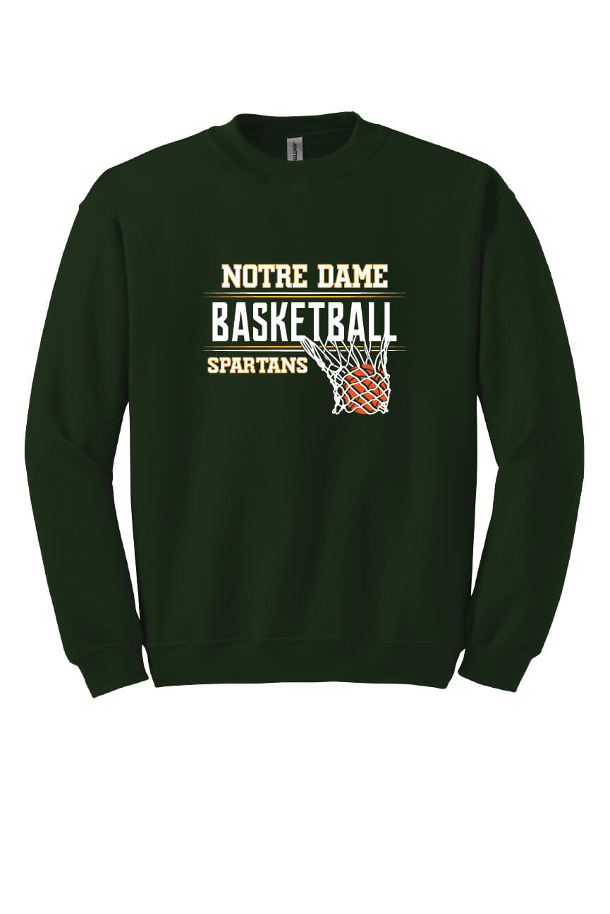 Notre Dame Basketball Crewneck Sweatshirt green-front