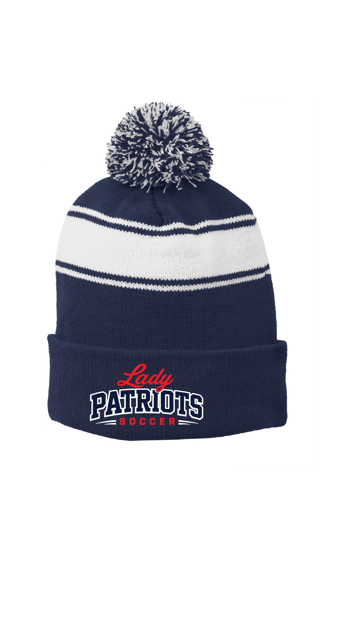 Lady Patriot Soccer Pom Pom Beanie