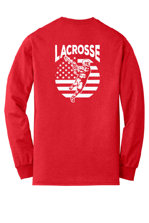 Lacrosse Flag Back Long Sleeve T-Shirt Adult