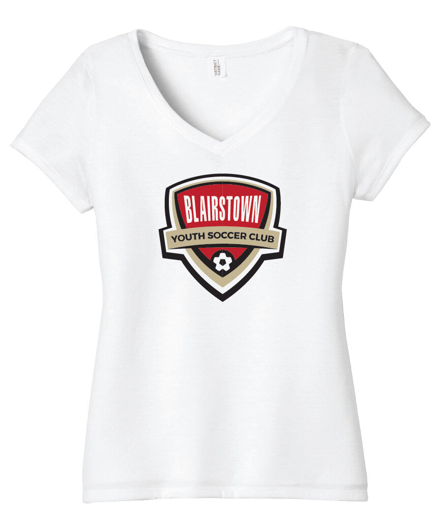 V-Neck Short Sleeve T-Shirt (Ladies) white