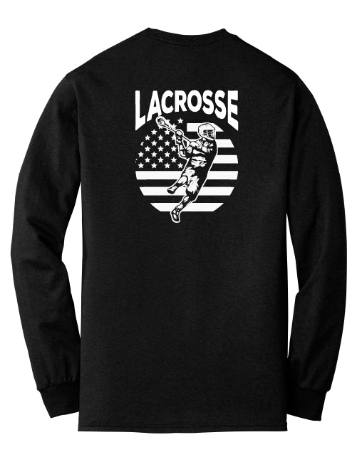 Lacrosse Flag Back Long Sleeve T-Shirt Adult