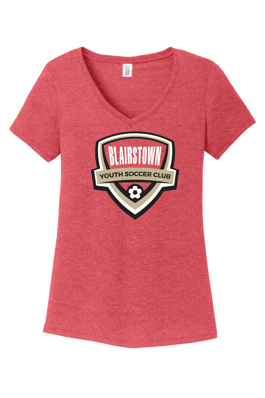 V-Neck Short Sleeve T-Shirt (Ladies) red