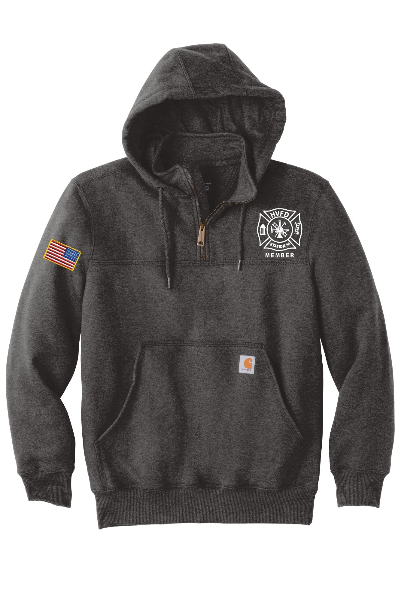HVFD Carhartt Rain Defender Heavyweight 1/4 Zip Hoodie