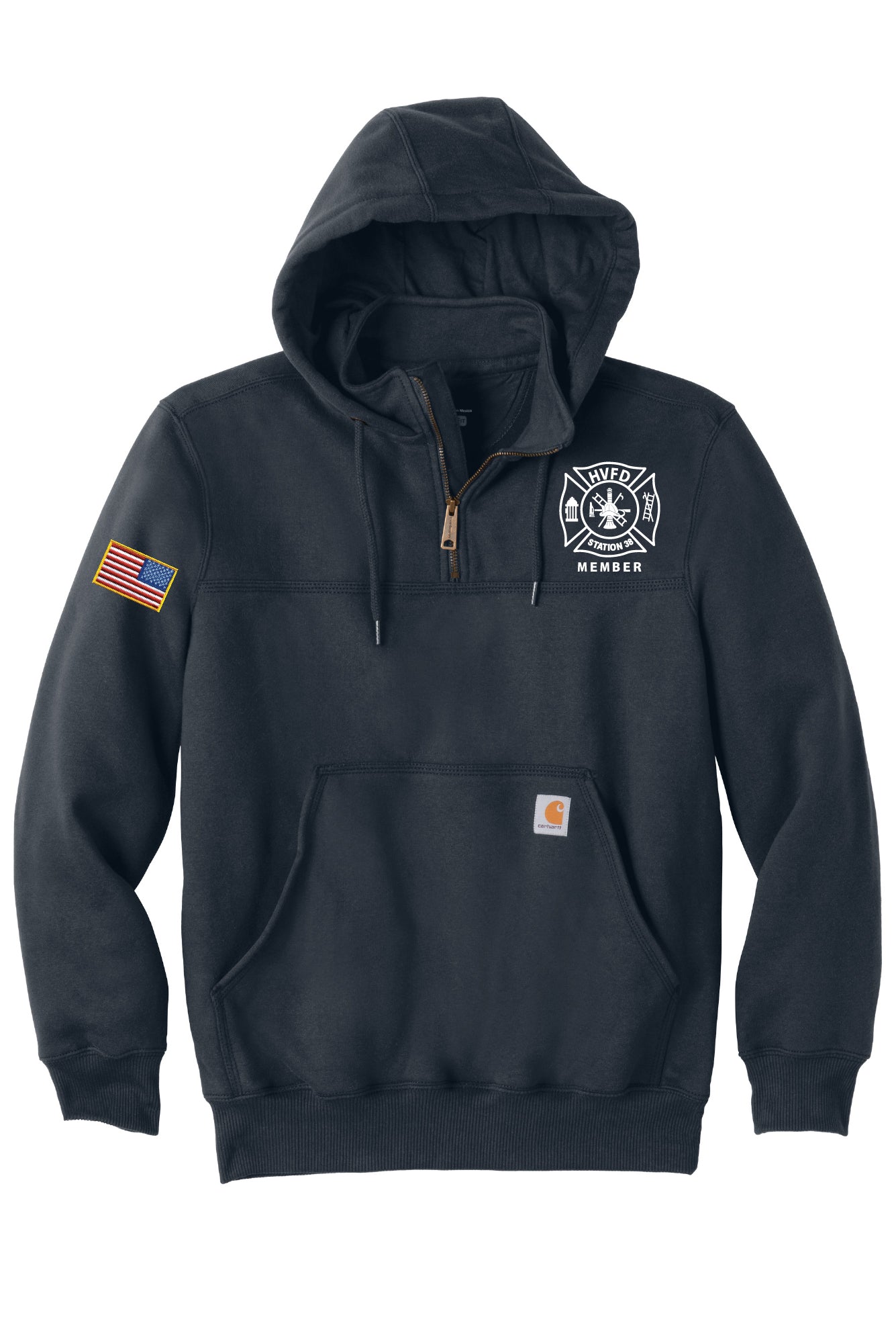 HVFD Carhartt Rain Defender Heavyweight 1/4 Zip Hoodie