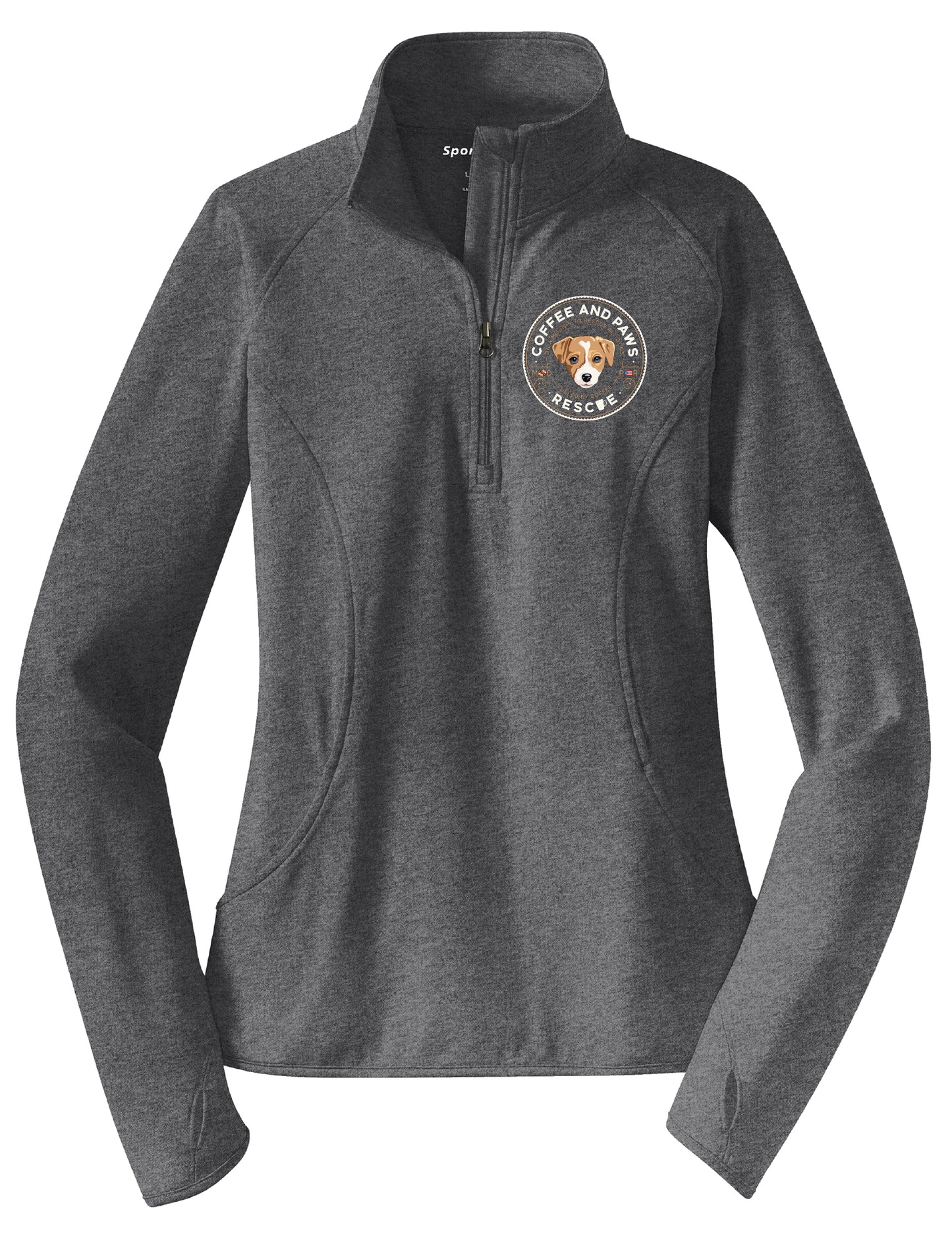 Coffee and paws Ladies Sport Tek 1/4 ZipPullover