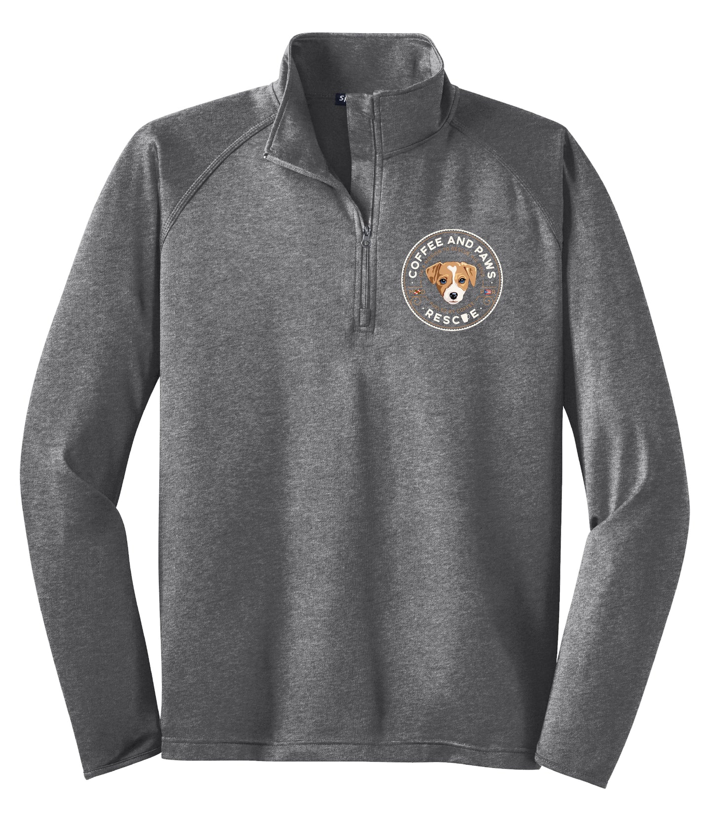 Coffee and Paws Sport Tek 1/4 Zip Pullover (Unisex)