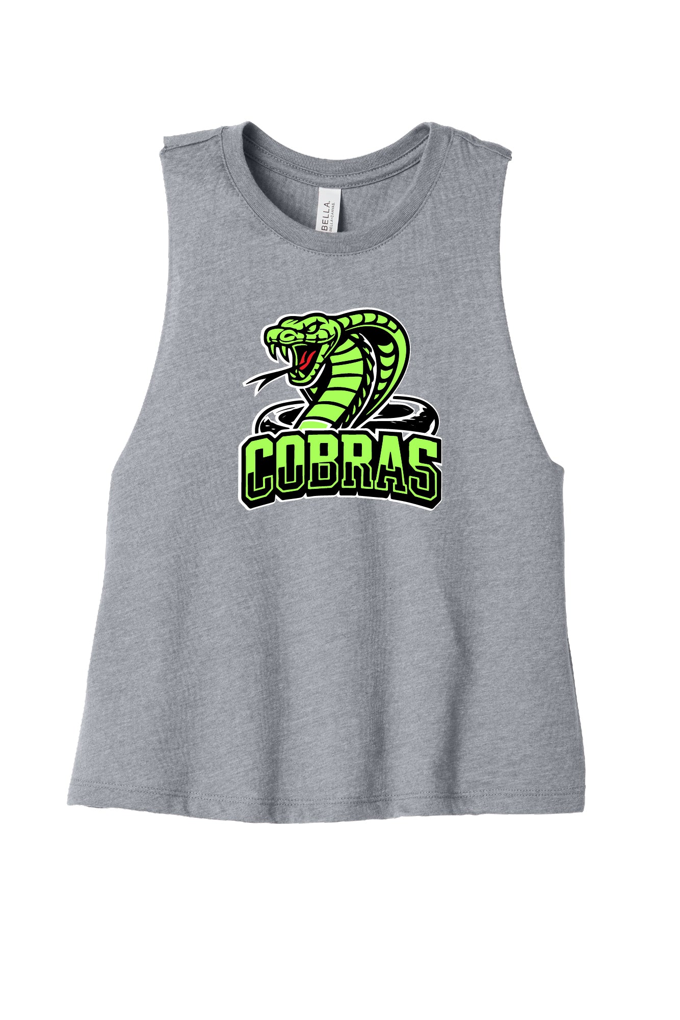 Cobras Bella Canvas Women's Racerback Crop Tank