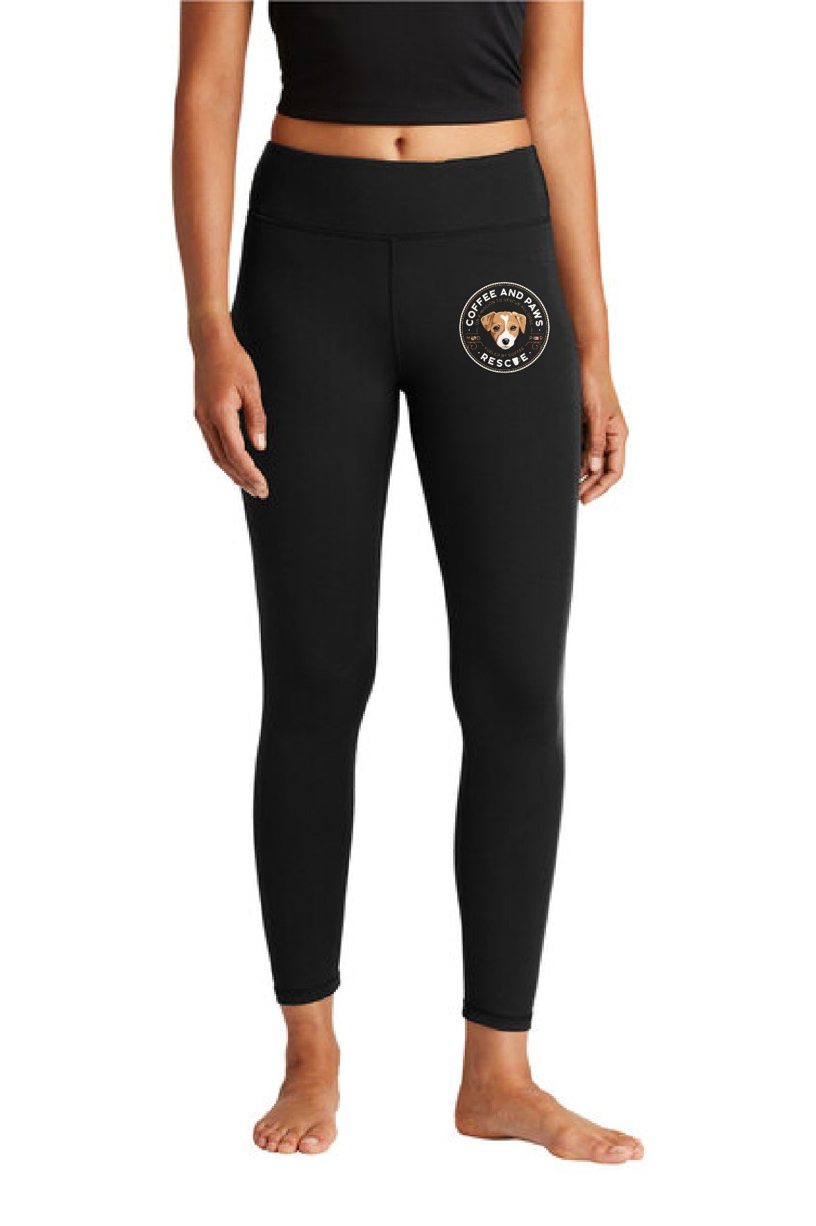 Coffee and Paws Sport Tek Ladies Leggings