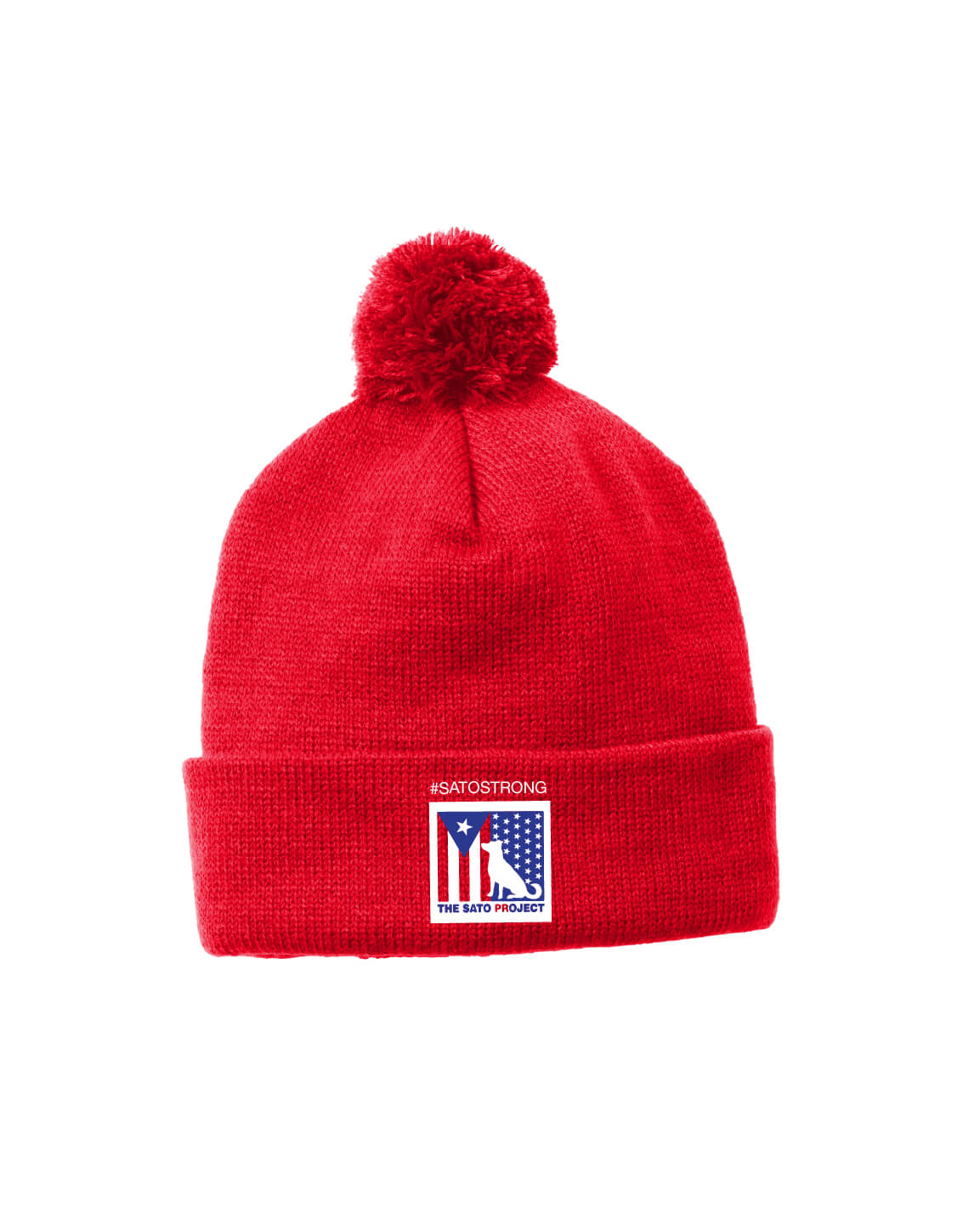 Pom Pom Beanie red