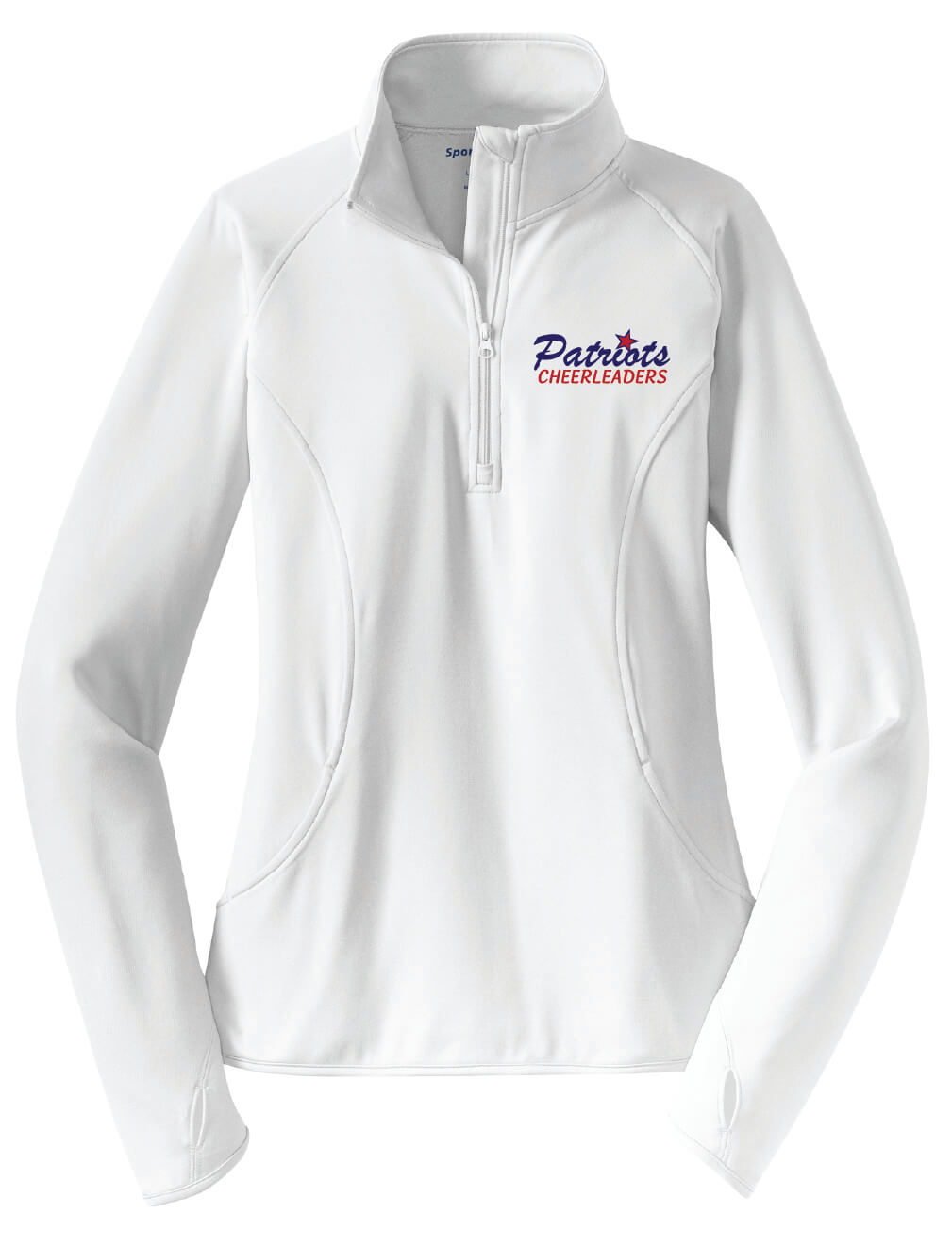 Patriots Cheer Leader Zip Pullover (Ladies) white