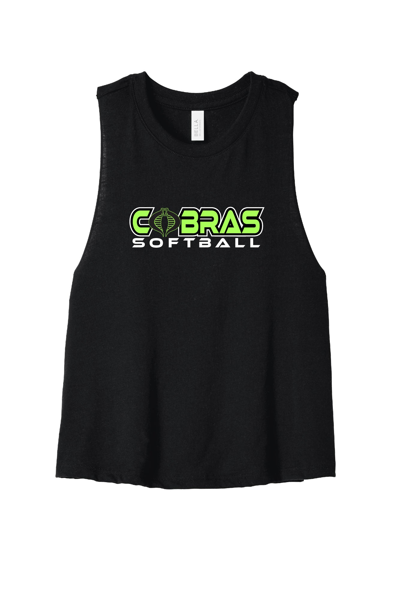 Cobras Bella Canvas Women's Racerback Crop Tank