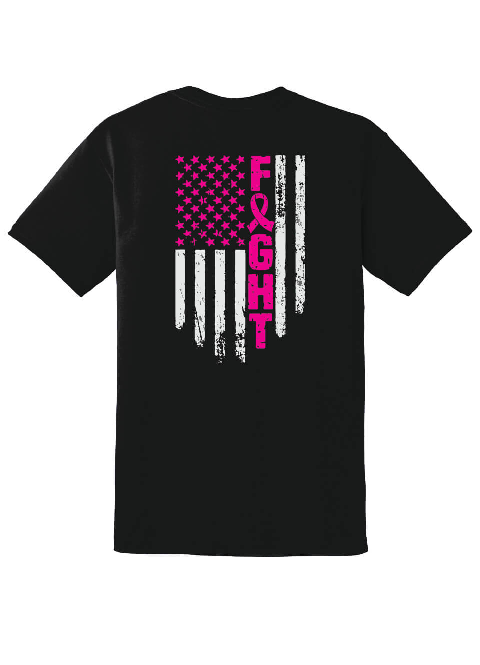 Fight Ribbon & Flag short sleeve and vneck back