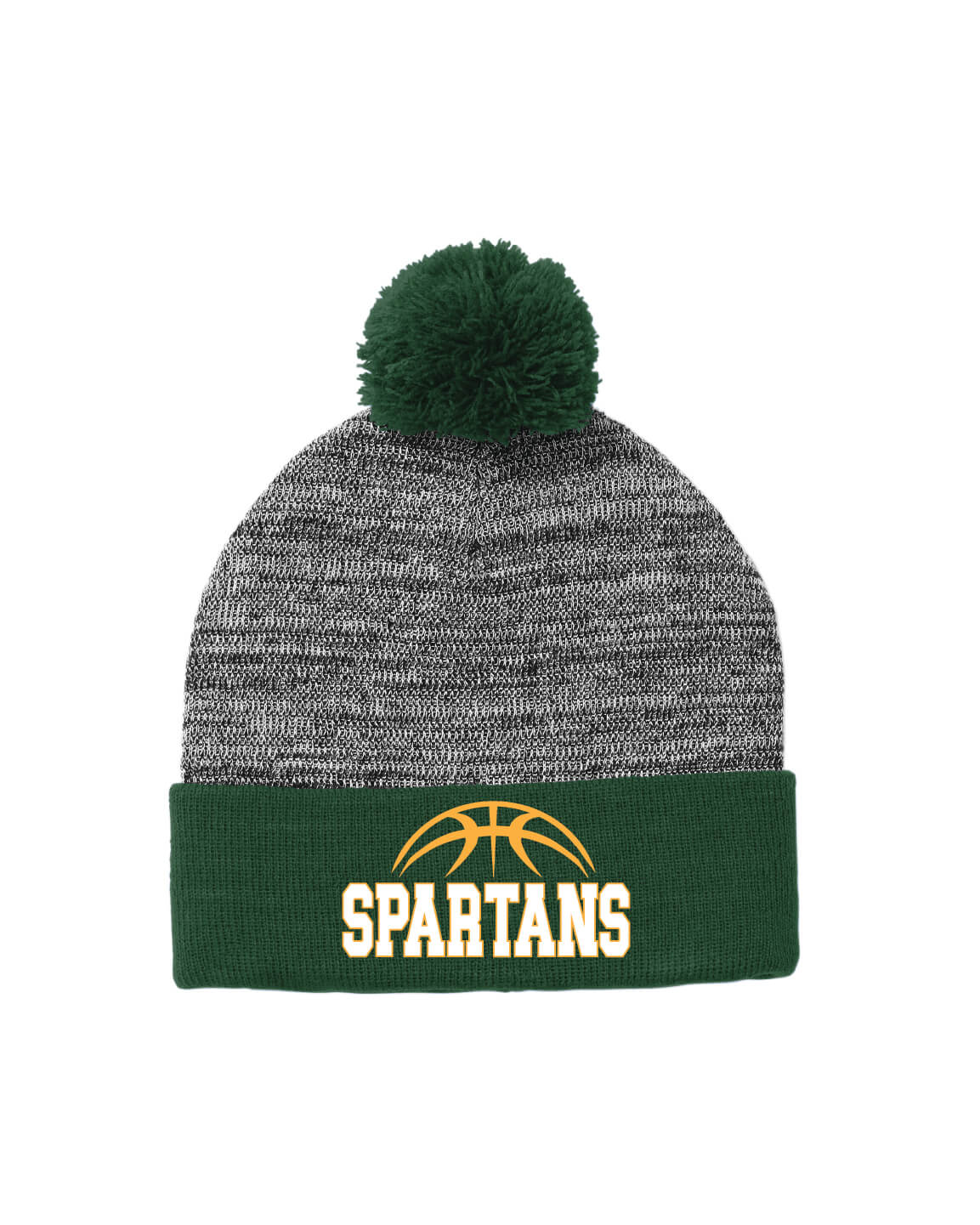 Pom Pom Beanie green/heather gray
