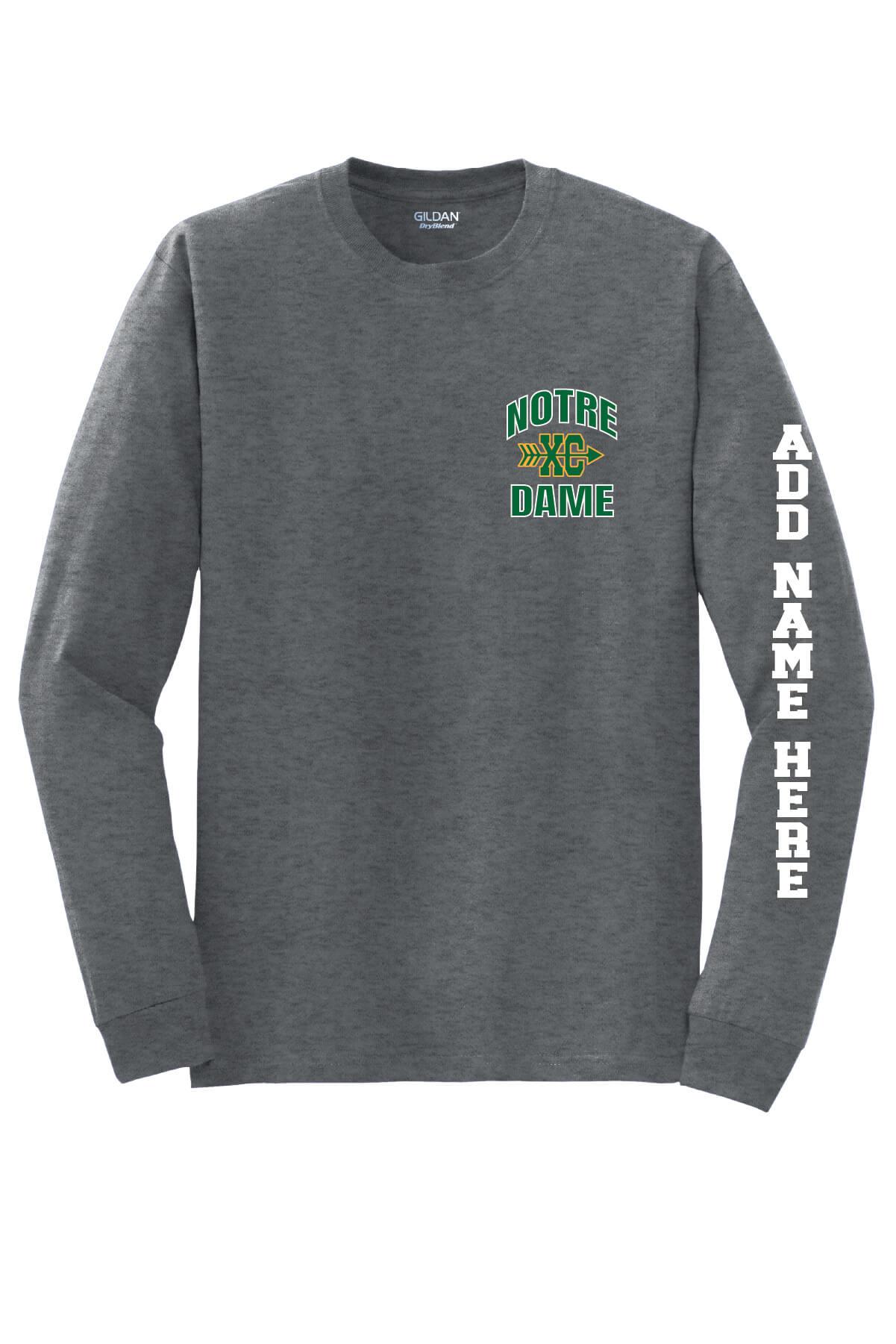 Notre Dame XC Long Sleeve T-Shirt gray