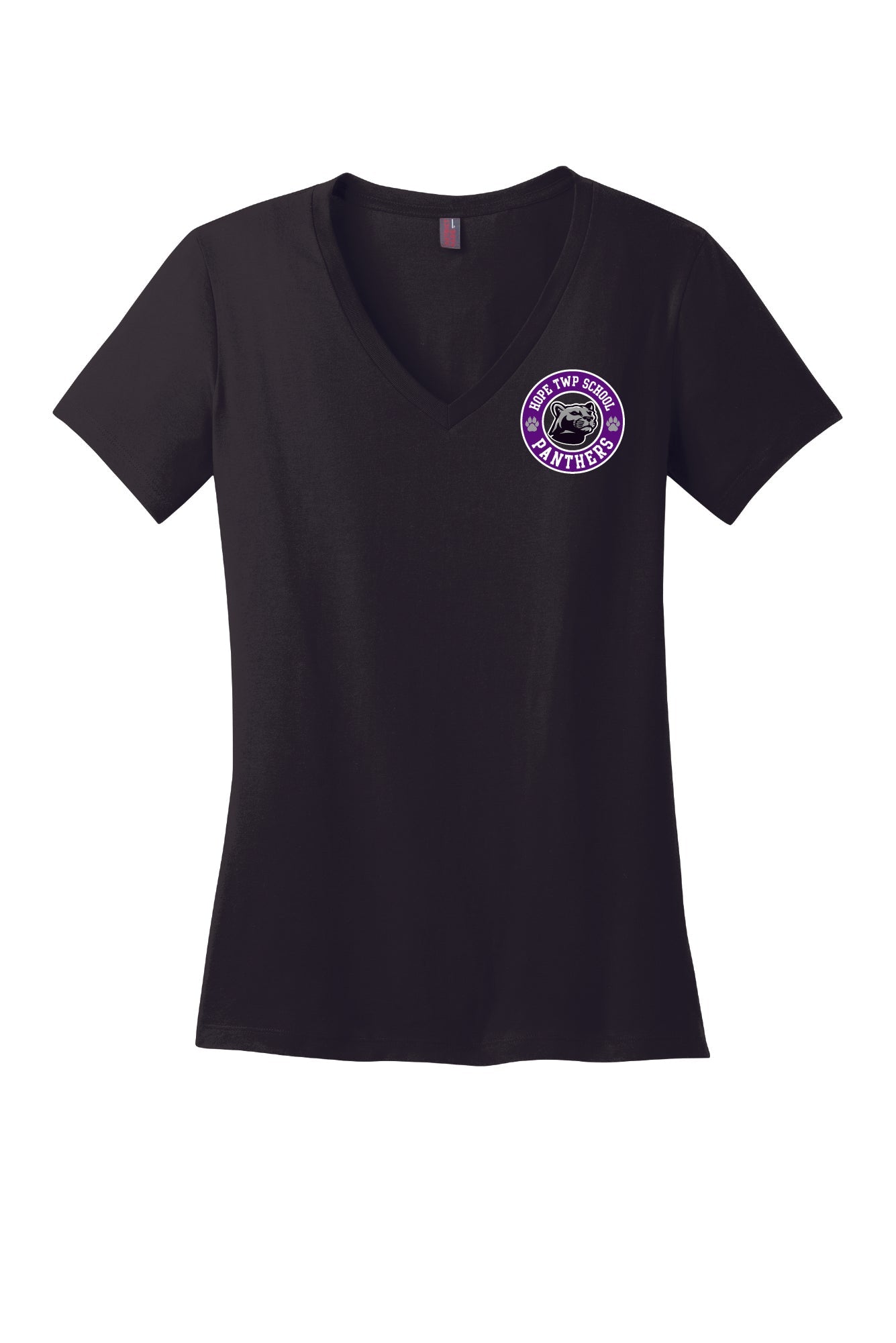 Flag Back Ladies V-Neck Short Sleeve T-Shirt