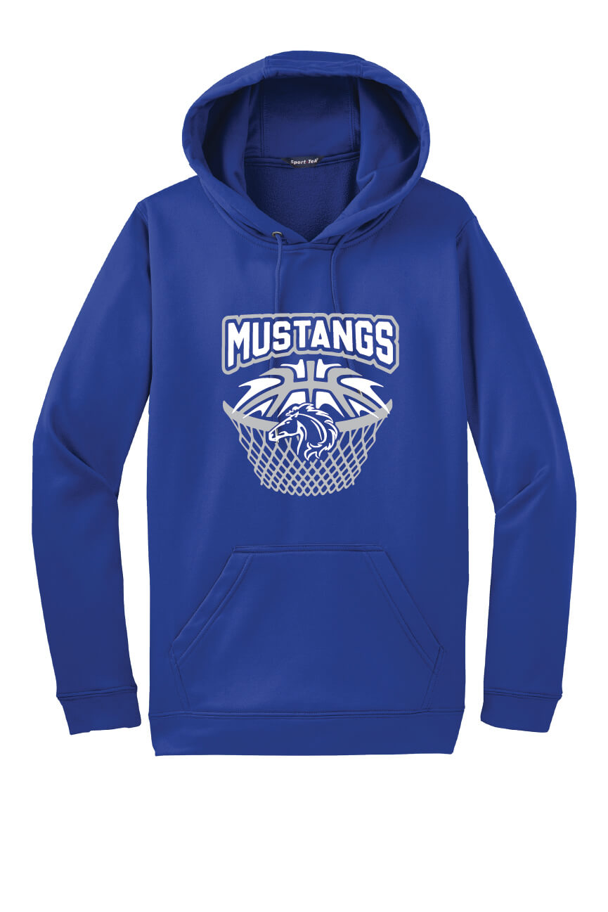 Mustangs Basketball Sport-Tek Sport-Wick Fleece Hooded Pullover royal