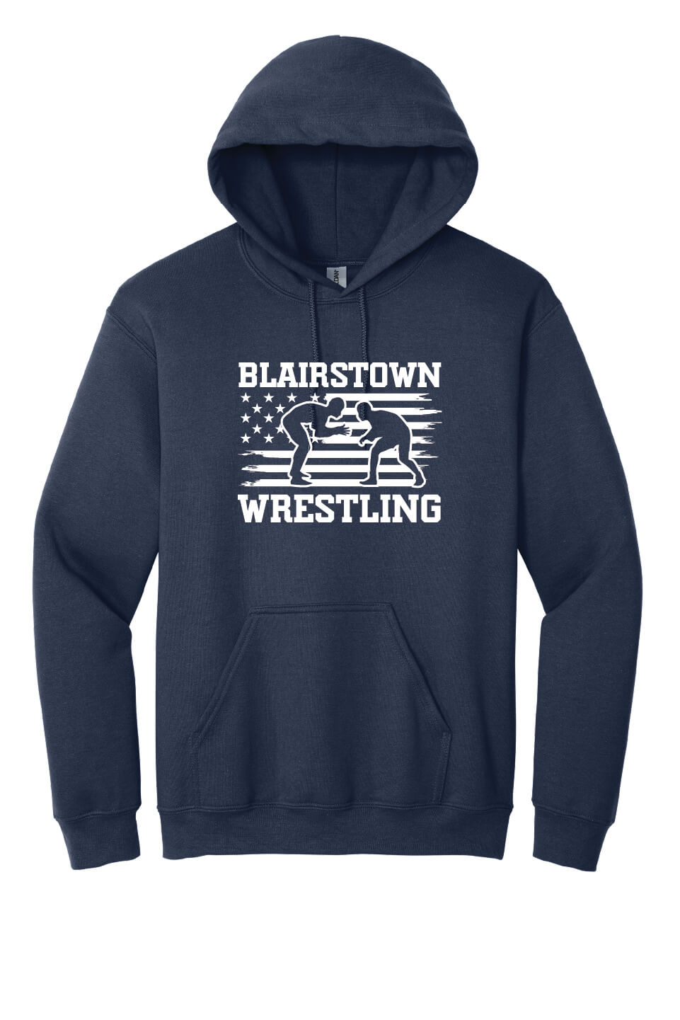 Blairstown Wrestling Flag Hoodie navy